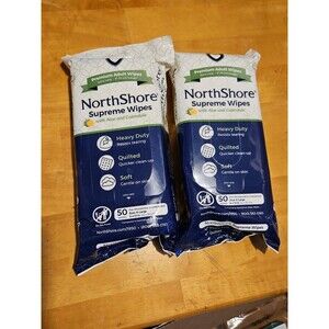 Lot Of 2 NorthShore Supreme Heavy-Duty Quilted Wipes, X-Large New Sealed